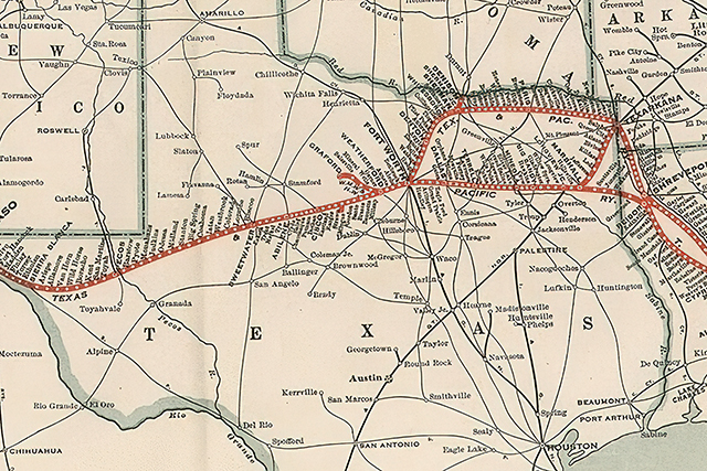 The Texas and Pacific Railway, Before Arlington